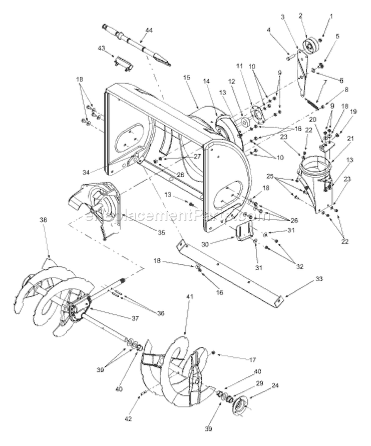 Page D Diagram and Parts List for 31AE663H401 2004 Yard Man Snow Blower